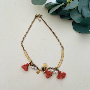 J. Crew Tassel Charm Statement Necklace